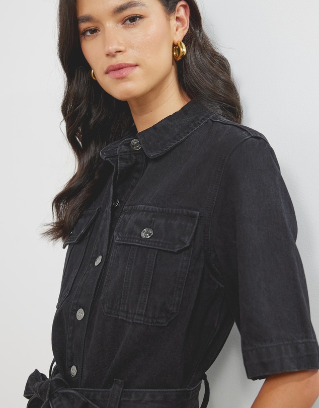 Atmos&Here - Zarah Short Sleeve Denim Mini Dress