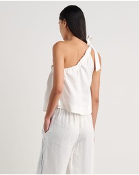 Jag - Ariel One Shoulder Linen Top