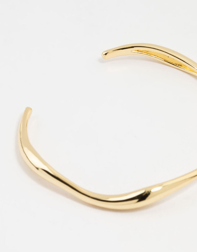 Lovisa - Gold Plated Brass Wavy Open Wrist Cuff