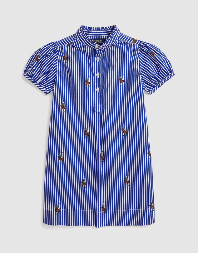 Polo Ralph Lauren - Polo Bear Striped Cotton Poplin Dress - Babies-Kids
