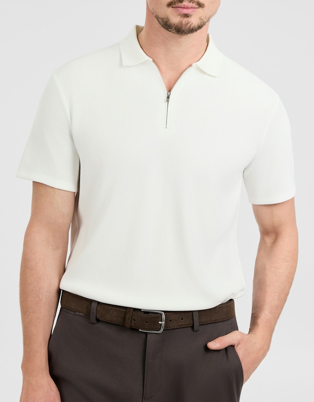 Tarocash - Javier Textured Zip Polo