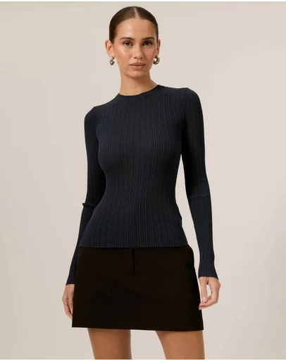 Tussah - Ribbed Crew Neck Long Sleeve Top