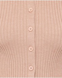 Petal & Pup - Searie Ribbed Cardigan Top - Warm Sand