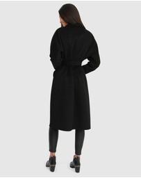 Belle & Bloom - Boss Girl Double-Breasted Lined Wool Coat