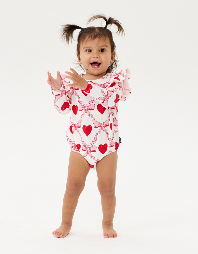 Rock Your Baby - Wild At Heart Long Sleeve Frill Bubble Bodysuit