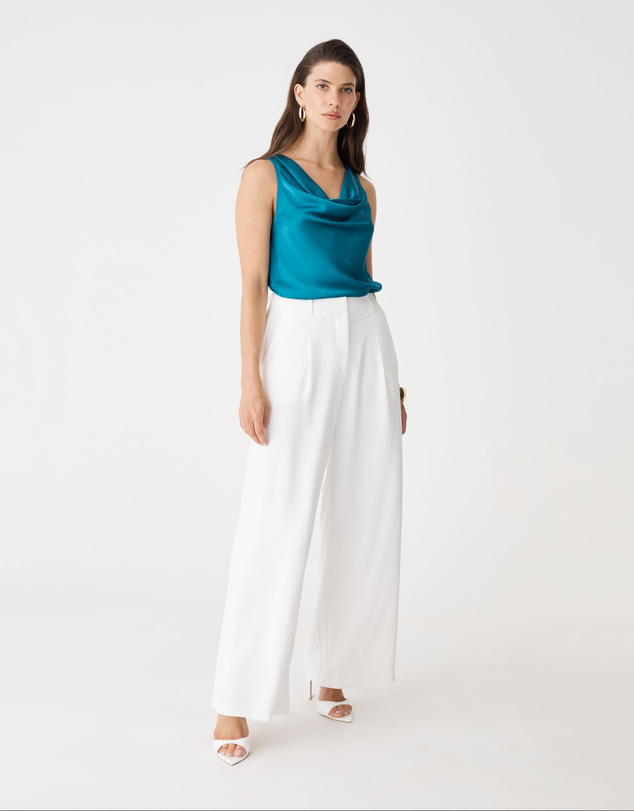 Forcast - Aurelia Satin Cowl Neck Top