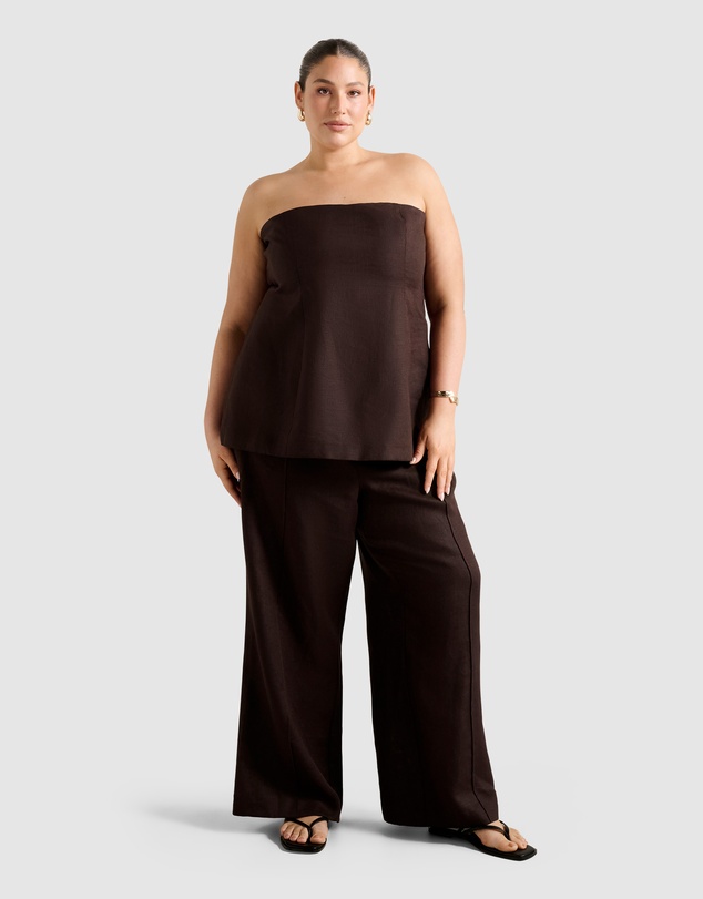 Forever New Curve - Posey Curve Linen Wide Leg Pants