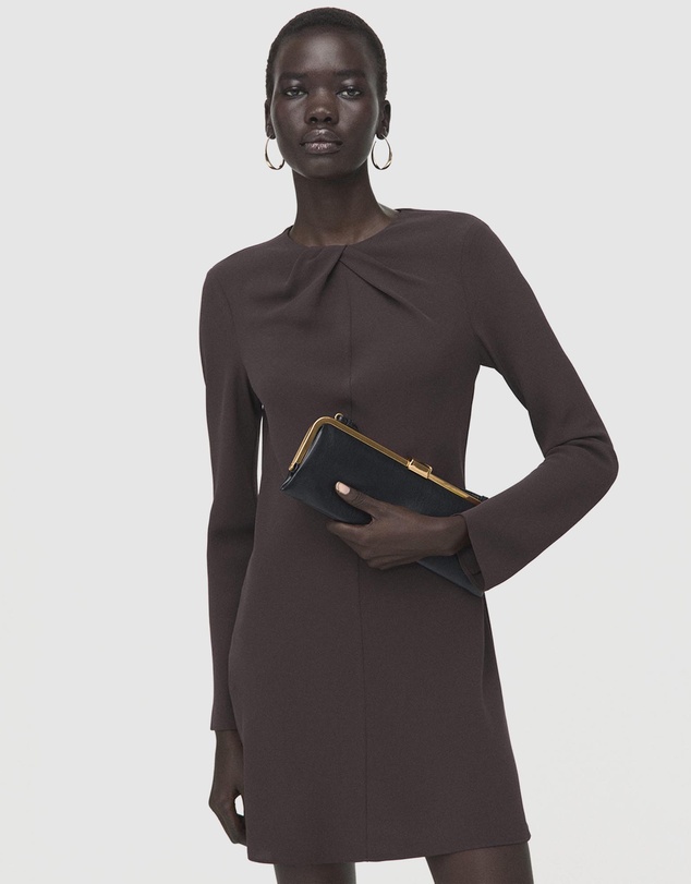 M.N.G - Long-Sleeved Dress With Draped Neck