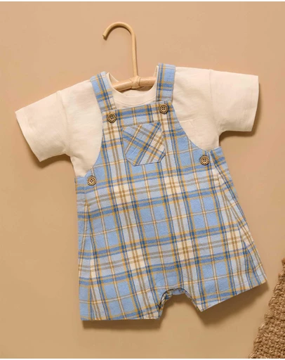 Purebaby - Check Overall -Kids-Babies