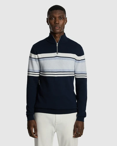 yd. - Brosnon 1/4 Zip Knit Jumper