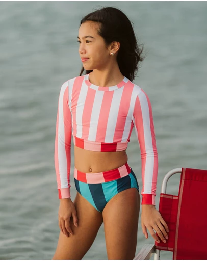 Minihaha - Astrid Multi Stripe 3 Piece Swim Set - Teens