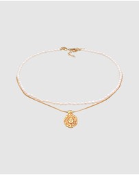 Elli Jewelry - Necklace Choker Sun Layer Freshwater Pearls in 925 Sterling Silver