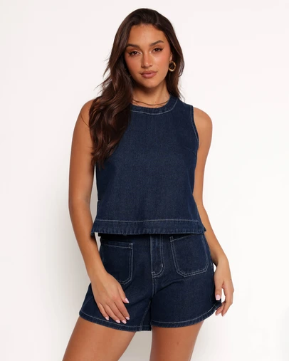 Petal & Pup - Levi Short - Dark Denim