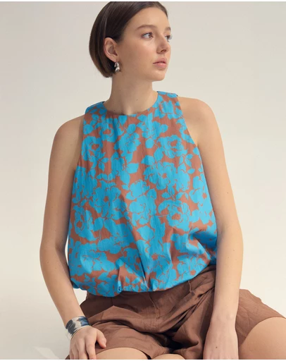 Oxford - Clover Printed Cotton Shell Top