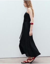 M.N.G - Nickie Bow Linen-Blend Dress