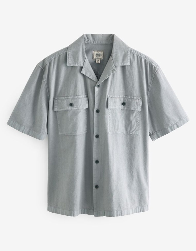 NEXT - Linen Blend Short Sleeve Shirt with Cuban Collar