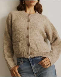 Atmos&Here - Boucle Cosy Crew Knit Cardigan