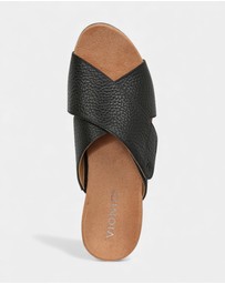 Vionic - Leticia Wedge Sandal - Black Leather