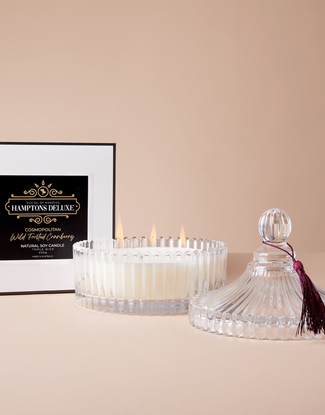 Silk Oil of Morocco - Hamptons Deluxe Large Natural Soy Candle - Cosmopolitan