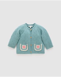 Purebaby - Crochet Pocket Cardigan -Kids-Babies