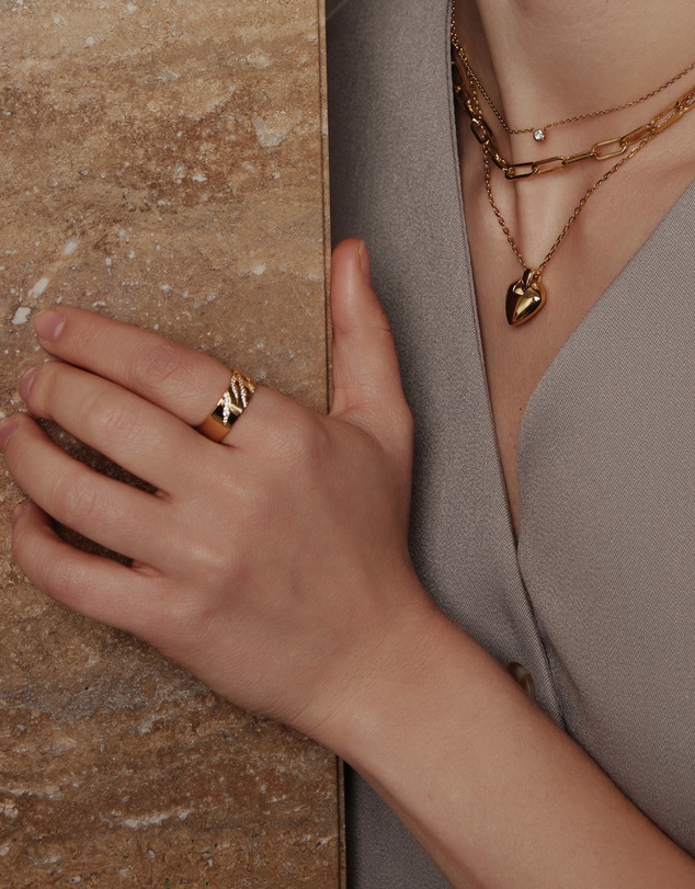 Ania Haie - Ania Haie Gold Tiger Stripe Band