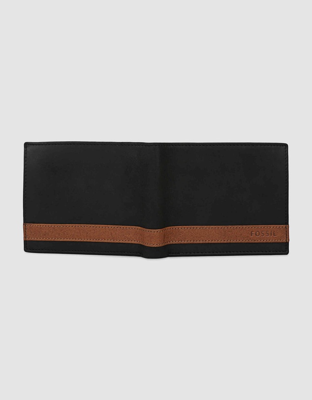 Fossil - Quinn Black Large Coin Pocket Bifold Wallet
