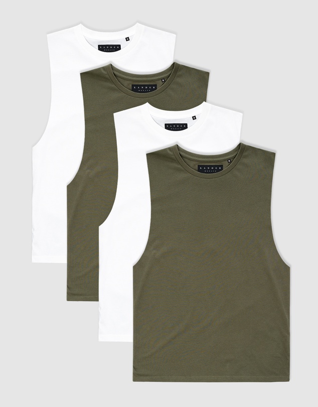 Xander - 4-Pack Blanc Tank
