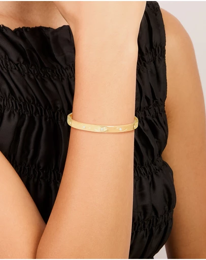 Lovisa - Waterproof Gold Plated Stainless Steel Evil Eye Cubic Zirconia Bangle