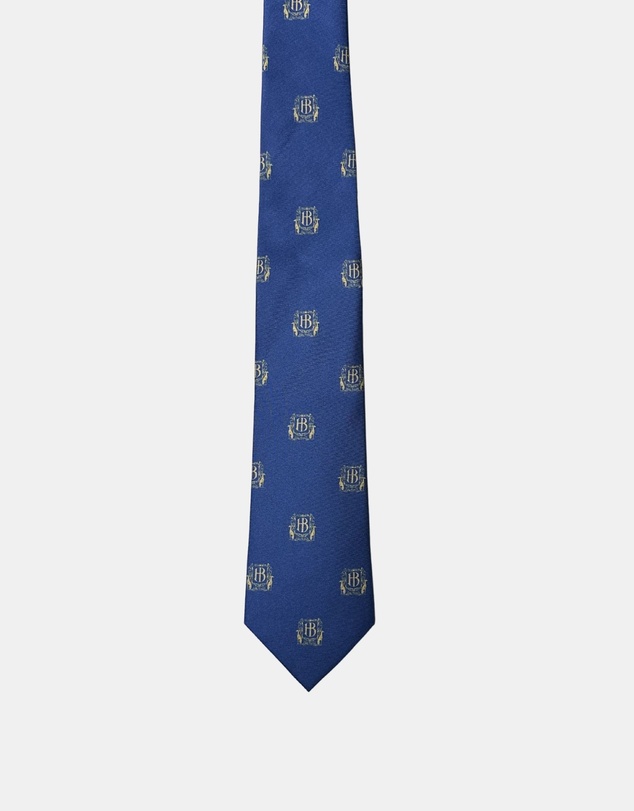 Henry Bucks - HENRY BUCKS Crest Print Tie NAVY