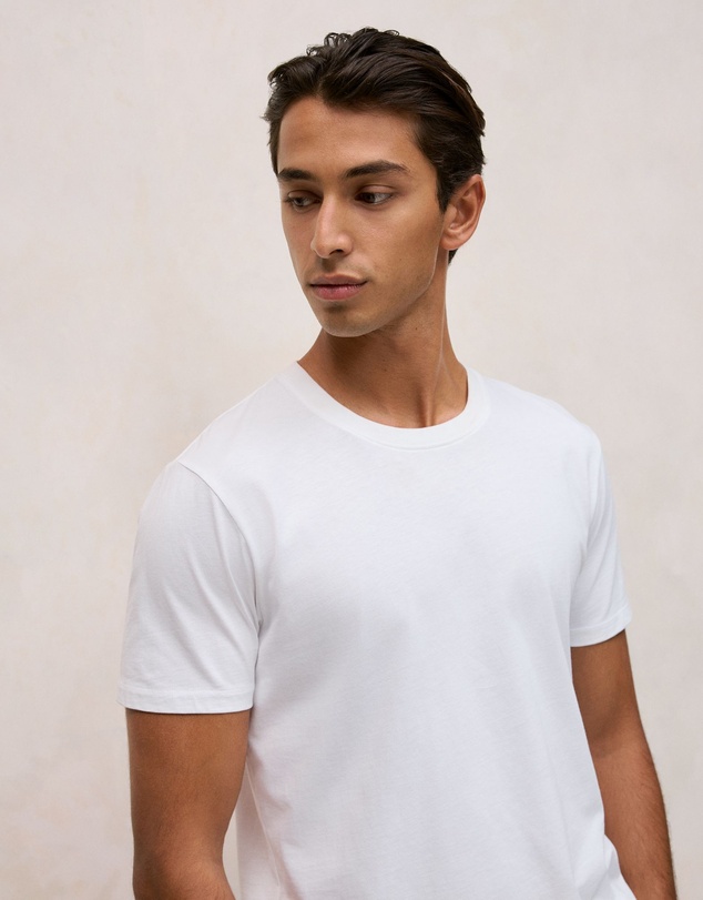 Trenery - Cotton Jersey Crew T-shirt in White