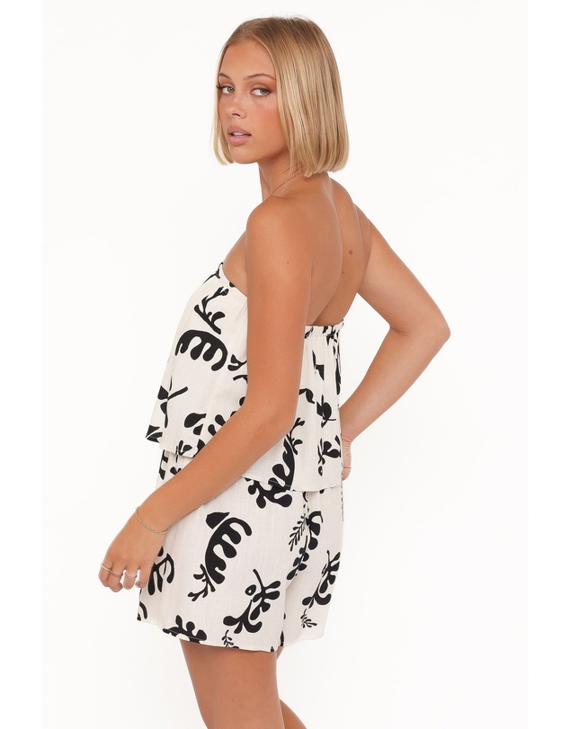 Petal & Pup - Ravenna Playsuit - Cream Black Floral