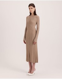 SABA - Metallic Ribbed Knit Dress