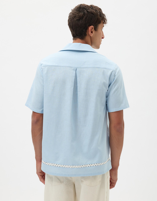 AERE - Linen Blend Trim Shirt