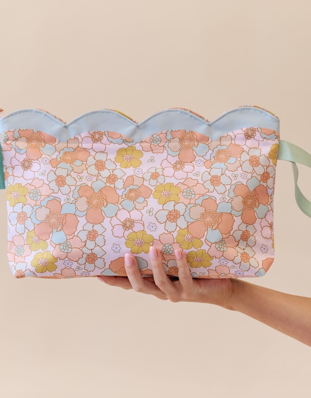 Sky Gazer - Scalloped Edge Wet Bag- Floral Azure