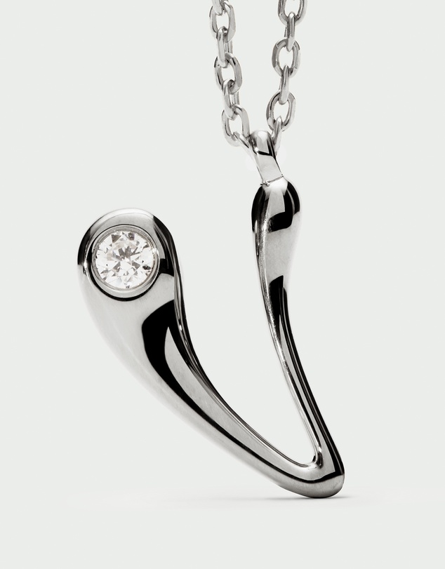 PDPAOLA - Initial 2026 V Silver Pendant Necklace