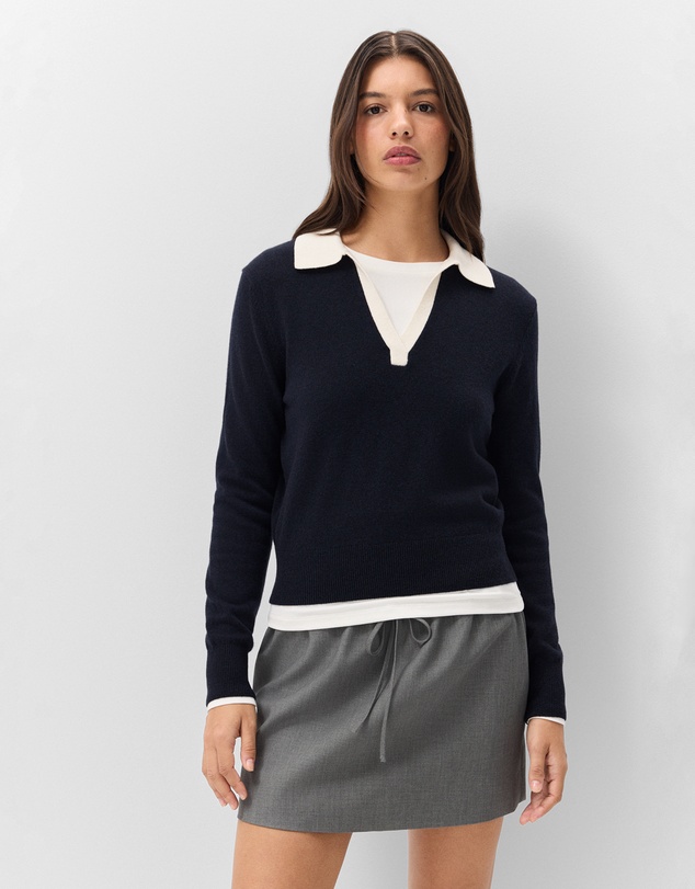 UNISON - Sporty Collared Wool Knit