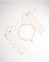 Lovisa - Gold Diamante & Pearl Choker 6-Pack