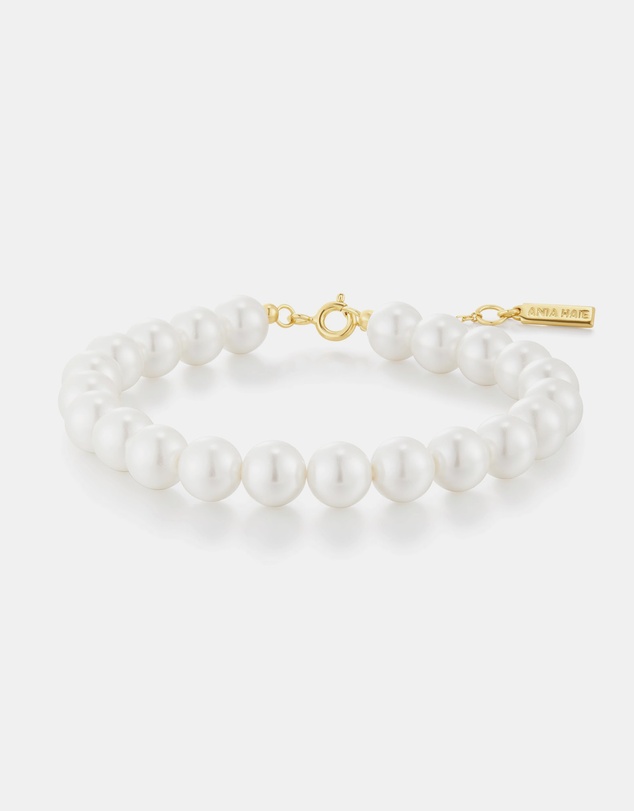 Ania Haie - Gold Classic Shell Pearl Beaded Bracelet