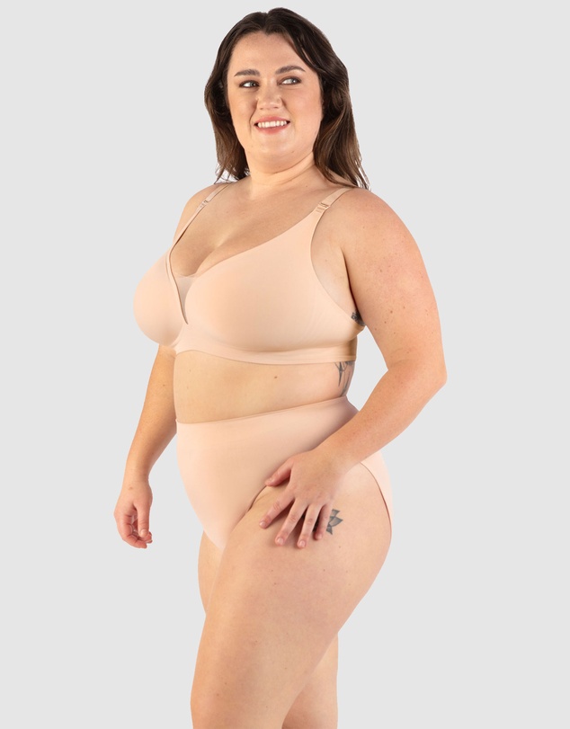 B Free Intimate Apparel - Invisible Mesh Comfort Padded Bra (C-D-DD-E-F-G) Cup