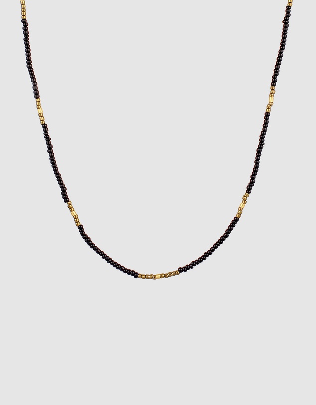Kuzzoi - ICONIC EXCLUSIVE - Glass Bead Necklace in Gold-Plated 925 Silver