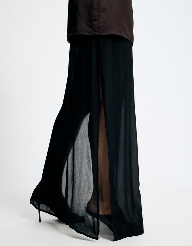 Lover - Jett Solid And Sheer Cowl Maxi Dress
