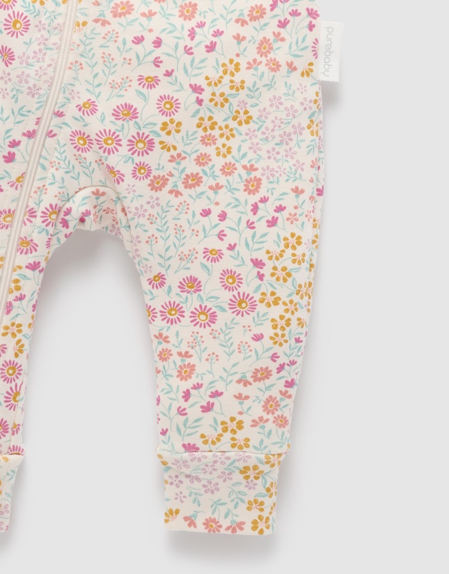 Purebaby - Footless Zip Growsuit-Babies