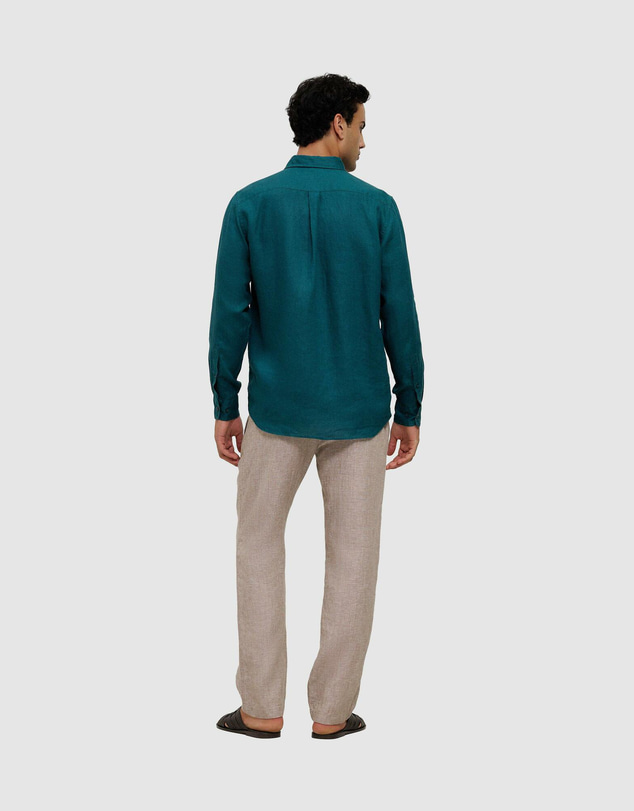 Trenery - Regular Fit Linen Classic Long Sleeve Shirt