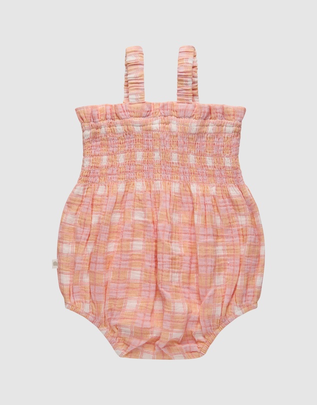 Kynd Baby - Shirred Romper in Check