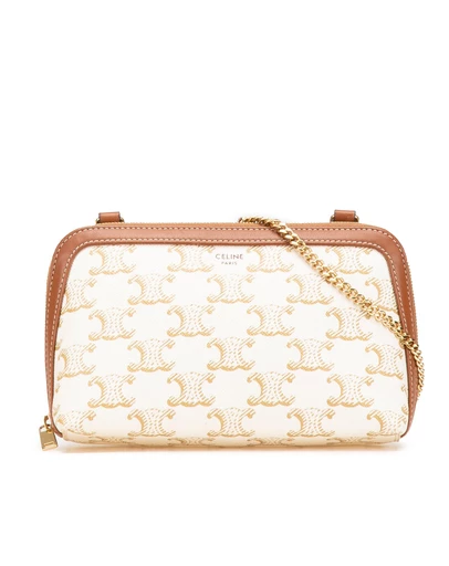 Pre-Loved by Azura Reborn - Pre-Loved Triomphe Coated Canvas Clutch On Chain