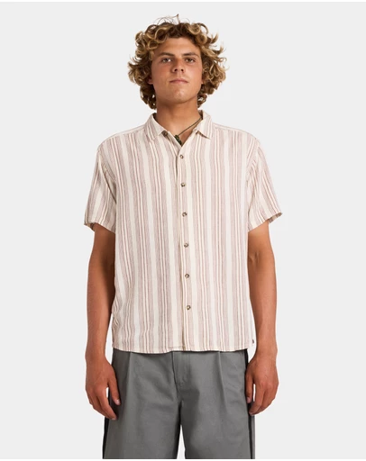 RVCA - Mens Beat Stripe Short Sleeve Shirt