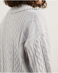 Atmos&Here - Faye Cable Knit Pullover with Collar