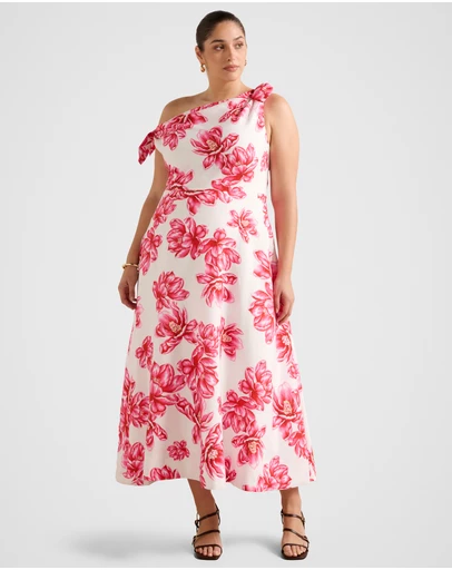 Forever New Curve - Vinetta Curve Asymmetrical Bow Midi Dress