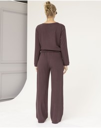 Angel Maternity - Anna 2-piece Maternity Winter Lounge Wear Set in Mocha