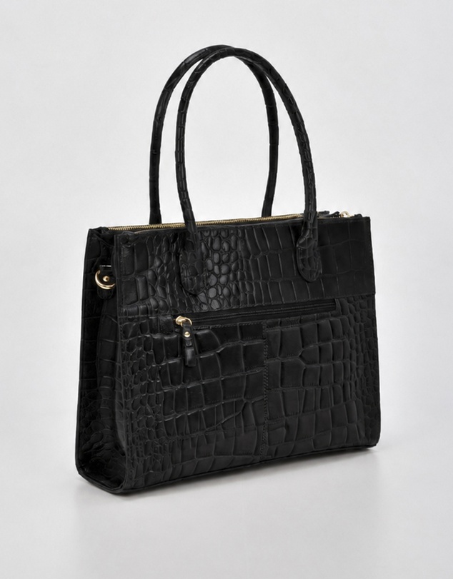 Cobb & Co - Waverley Croc Leather Dual Section Business Tote